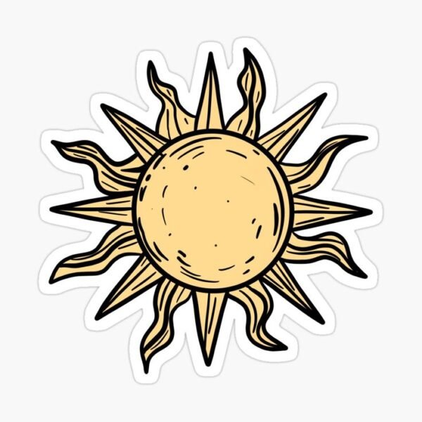 Aesthetic Boho Yellow Sun Sticker