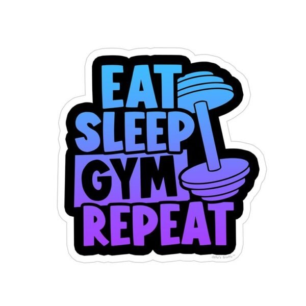 Eat sleep gym repeat sticker