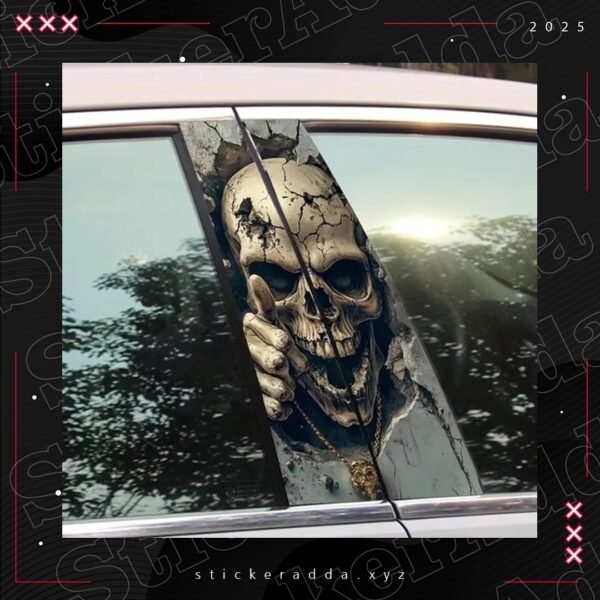 Skull Side Pillar Car Sticker