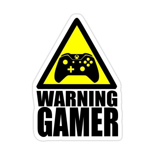 Warning Gamer Sticker