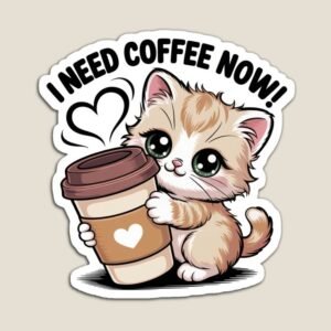I need coffee now sticker
